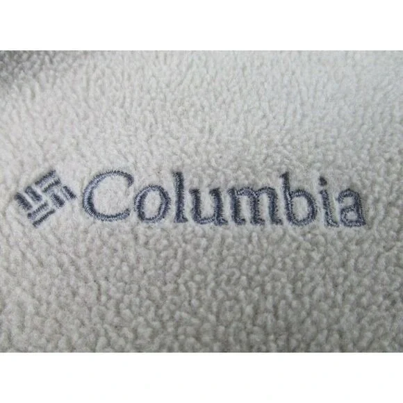 Columbia‎ Sportswear Sweater Mens Medium Full Zip Beige Fleece Pockets Outdoor M